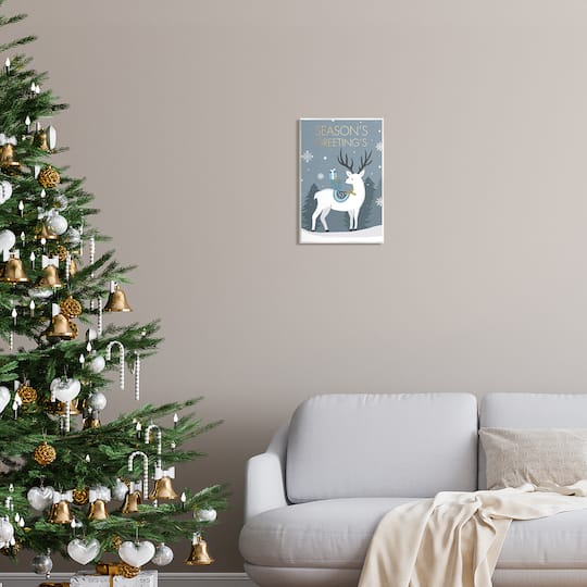 Stupell Industries Season's Greetings Holiday Reindeer Wall Plaque Art